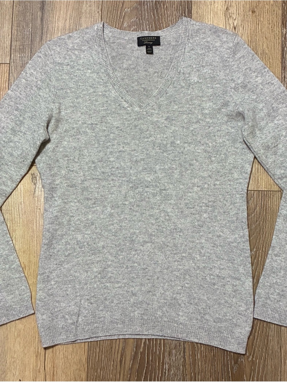 Charter Club Luxury 100% Cashmere V-Neck Sweater Small Heather Gray NWOT